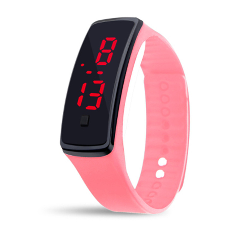 Unisex Rubber LED Watch Date Sports Bracelet Digital Wrist Watch